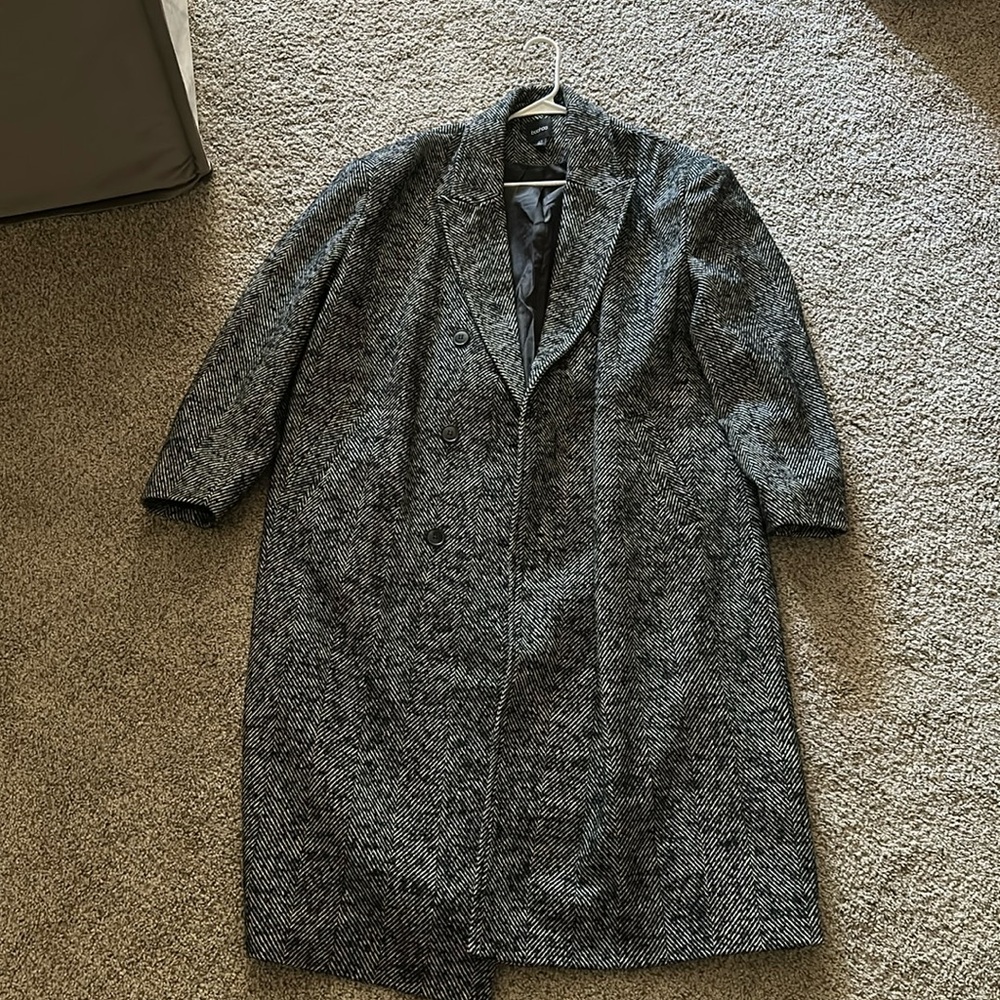 Oversized herringbone coat